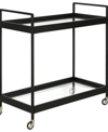 Hudson & Canal Cooper Bar Cart, 33" X 14" In Black