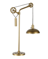 HUDSON & CANAL NEO TABLE LAMP WITH SPOKE WHEEL PULLEY SYSTEM