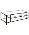 Hudson & Canal Winthrop Coffee Table With Shelves, 46" X 20" In Black