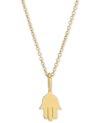 Sarah Chloe Hamsa Hand 18" Pendant Necklace In 14k Gold-plated Sterling Silver In Gold Over Silver