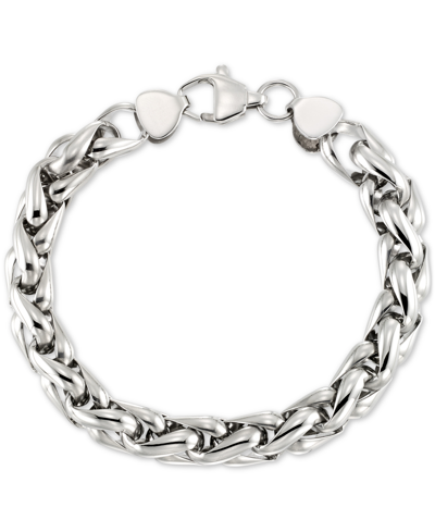 Legacy For Men By Simone I. Smith Interlocking Oval Link Bracelet In Stainless Steel