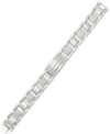 Legacy For Men By Simone I. Smith Crystal Accent Textured Link Bracelet In Stainless Steel In White