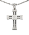 LEGACY FOR MEN BY SIMONE I. LEGACY FOR MEN BY SIMONE I. SMITH MEN'S CRYSTAL CROSS 24" PENDANT NECKLACE IN STAINLESS STEEL
