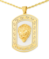 LEGACY FOR MEN BY SIMONE I. LEGACY FOR MEN BY SIMONE I. SMITH LION'S HEAD TWO-TONE 24" PENDANT NECKLACE IN STAINLESS STEEL & YEL