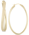 SIMONE I. SMITH SIMONE I SMITH SATIN-FINISHED HOOP EARRINGS IN 18K GOLD OVER STERLING SILVER