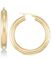 Simone I. Smith Polished Hoop Earrings In 18k Gold Over Sterling Silver In Gold