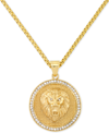 LEGACY FOR MEN BY SIMONE I. LEGACY FOR MEN BY SIMONE I. SMITH MEN'S CRYSTAL LION MEDALLION 24" PENDANT NECKLACE IN YELLOW ION-PL