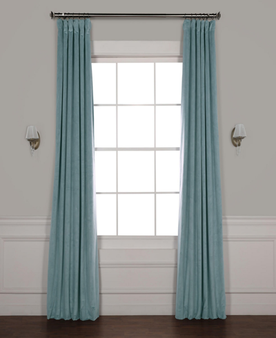 Exclusive Fabrics & Furnishings Skylark Blue Signature Velvet Blackout Curtain