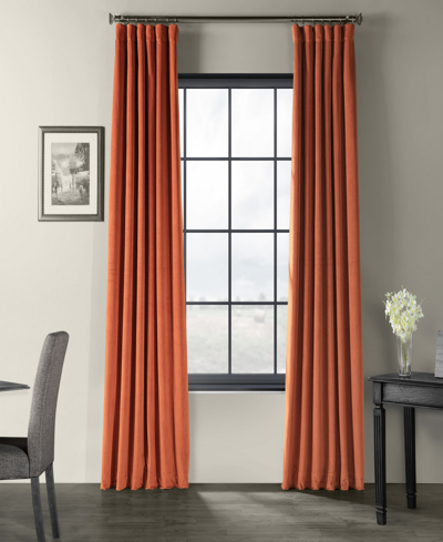 Exclusive Fabrics & Furnishings Signature Blackout Velvet Panel, 50" X 96" In Orange
