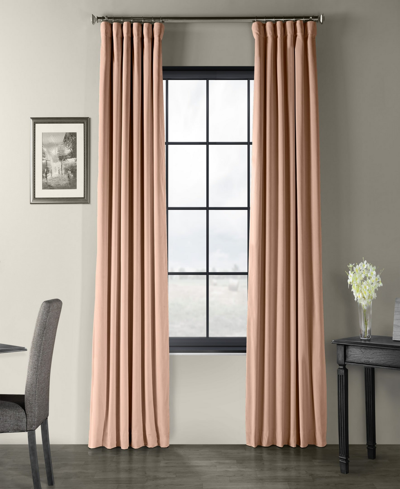 Exclusive Fabrics & Furnishings Rosey Dawn Signature Velvet Blackout Curtain In Pink