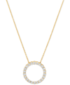 Macy's Diamond Circle Pendant Necklace (1 Ct. T.w.) In 14k White Or Yellow Gold, 16" + 2" Extender In Gold