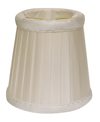 Macy's Cloth & Wire Slant Side Pleat Chandelier Lampshade With Flame Clip In Tan/beige