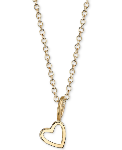 Sarah Chloe Heart Charm Pendant Necklace, 18" In Gold Over Silver