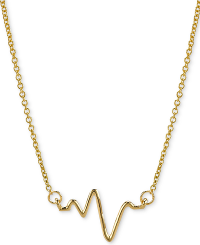Sarah Chloe Heartbeat Necklace In 14k Gold Over Silver, 16" + 2" Extender (also Available In Sterling Silver)
