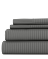 Ienjoy Home Expressed In Embossed By The Home Collection Striped 4 Piece Bed Sheet Set, California King Bedding In Gray