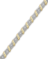 Macy's Diamond Diagonal Bar Bracelet (1/4 Ct. T.w.) In 14k Gold-plated Sterling Silver In Gold
