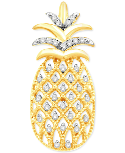 Macy's Diamond Pineapple Single Stud Earring (1/20 Ct. T.w.) In 14k Gold In Yellow