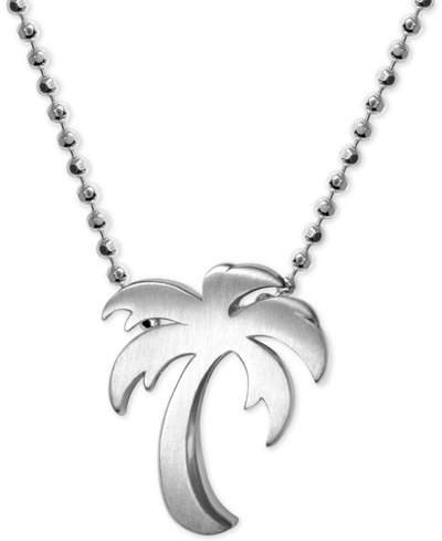 Alex Woo Palm Tree 16" Pendant Necklace In Sterling Silver