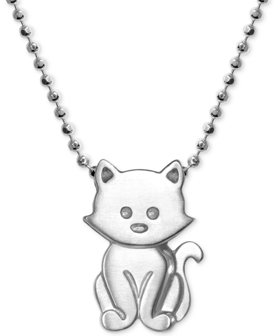 Alex Woo Kitten 16" Pendant Necklace In Sterling Silver