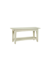 ALATERRE FURNITURE SHAKER COTTAGE BENCH WITH SHELF, SAND