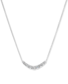 Macy's Diamond Curve Statement Necklace (1 Ct. T.w.) In 14k White Gold In Gold