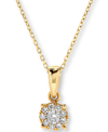 Macy's Diamond Halo Cluster Pendant Necklace (1/4 Ct. T.w.) In 14k Gold In Gold