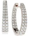 Macy's Diamond Graduated In & Out Hoop Earrings (1-1/2 Ct. T.w.) In 14k White Or Yellow Gold In Gold
