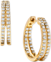 Macy's Diamond Graduated Double Row Hoop Earrings (1 Ct. T.w.) In 14k White Gold Or 14k Yellow Gold In Gold