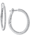 Macy's Diamond Inside Out Hoop Earrings (1/4 Ct. T.w.) In 14k White Gold In Gold