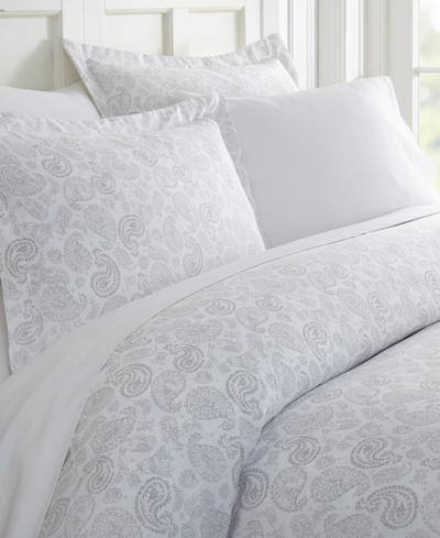 Ienjoy Home Tranquil Sleep Patterned Duvet Cover Set By The Home Collection, Twin/twin Xl Bedding In Light Grey Paisley