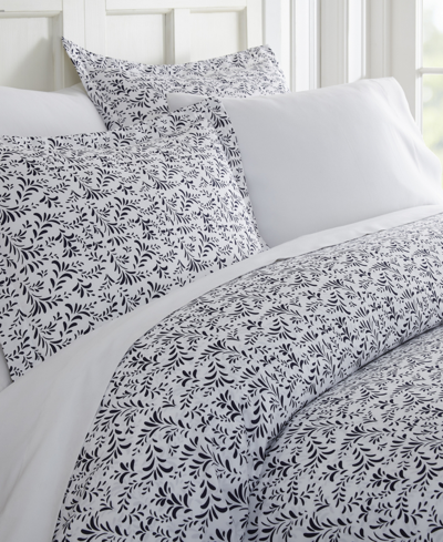 Ienjoy Home Tranquil Sleep Patterned Duvet Cover Set By The Home Collection, King/cal King Bedding In Navy Burst Of Vines