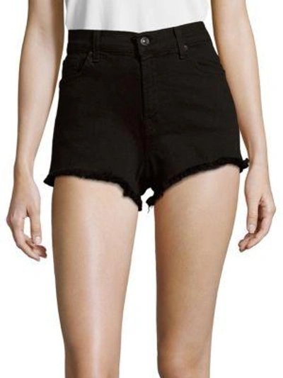7 For All Mankind Babies' Women's High Rise Cut Off Shorts In Black