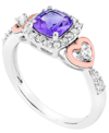 Macy's Amethyst (1 Ct.t.w) 14k Rose Gold Plated Heart Ring In Sterling Silver In Purple