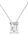 Macy's Lime Quartz Solitaire 18" Pendant Necklace In 14k Gold-plated Sterling Silver (also In White Quartz In White