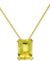 MACY'S LIME QUARTZ SOLITAIRE 18" PENDANT NECKLACE IN 14K GOLD-PLATED STERLING SILVER (ALSO IN WHITE QUARTZ 