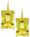 Macy's Lime Quartz Leverback Drop Earrings (12-5/8 Ct. T.w.) In 14k Gold-plated Sterling Silver (also In Wh In Yellow