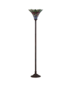 Jonathan Y Dragonfly Tiffany-torchiere Floor Lamp In Red