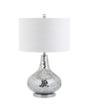 Jonathan Y Emilia Mirrored Mosaic Led Table Lamp In Silver