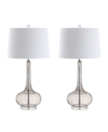 Jonathan Y Bette Glass Teardrop Led Table Lamp - Set Of 2 In Gray