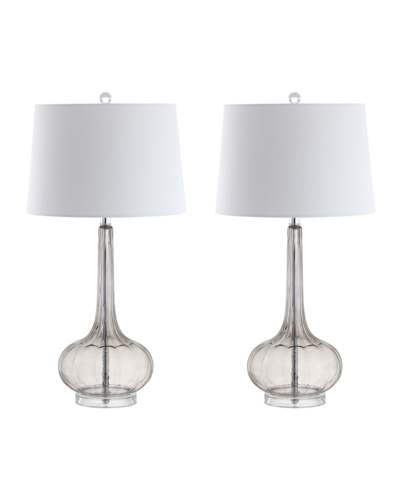 Jonathan Y Designs Set Of 2 Bette 28.5in Glass Teardrop Table Lamps In Neutral