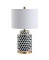 Jonathan Y Ellie 24.5" Tumbling Block Ceramic,metal Led Table Lamp In White