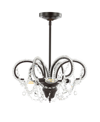 Jonathan Y Caroline 16in Metal Crystal Led Adjustable Pendant In Black