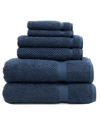 Linum Home Midnight Blue Herringbone 6-piece Towel Set In Blue