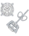 Macy's Diamond Halo Stud 1 2 To 1 1 2 Ct. T.w. Earrings In 14k Gold In Gold