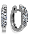 Macy's Diamond Two Row Hoop Earrings In 14k White Gold 1 4 1 2 Ct. T.w. In Gold