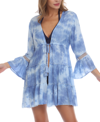 Raviya Plus Womens Tie-dye Kimono Cover-up In Blue
