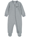 Nike Baby Boys Or Girls Essentials Long Sleeves Footed Coverall In Gray