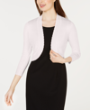 Jessica Howard Open-front Cropped Cardigan In Tan/beige