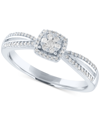 PROMISED LOVE DIAMOND CLUSTER PROMISE RING (1/6 CT. T.W.) IN STERLING SILVER