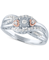 PROMISED LOVE DIAMOND PROMISE RING (1/4 CT. T.W.) IN STERLING SILVER & 14K ROSE GOLD-PLATE
